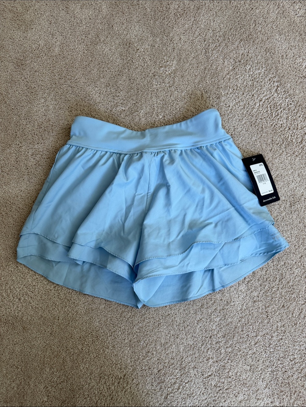 abercrombie kids Powder Blue Layered Athletic Skort-Style Shorts